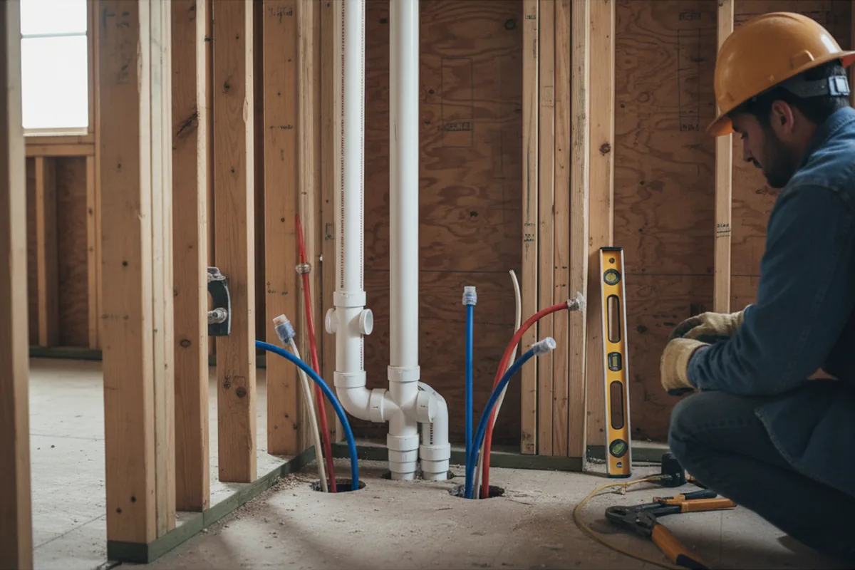 Drain and supply rough-in during Drain Cleaning in Graysville